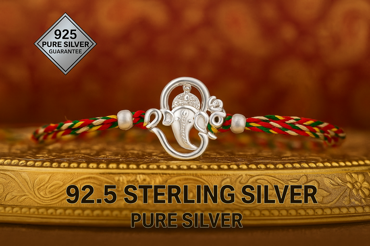 Rakhi in pure 92.5 hallmark silver
