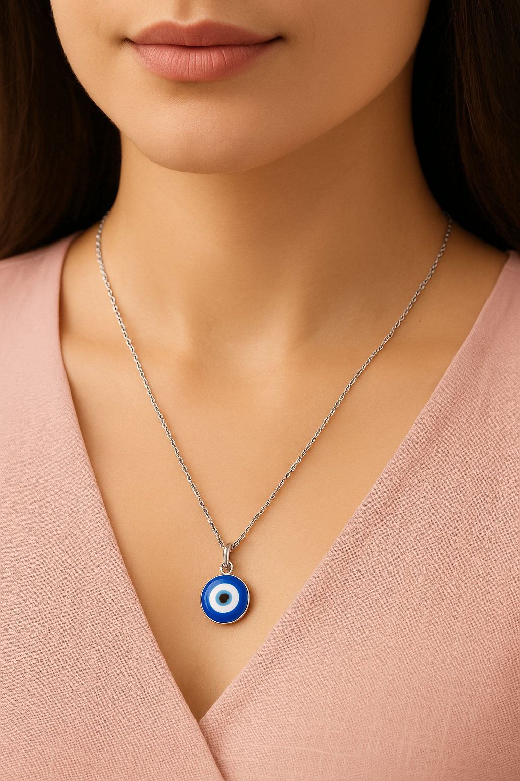 92.5 silver Evil Eye chain