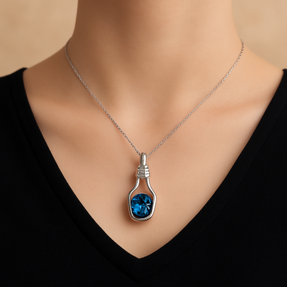 Pure 92.5 silver Blue female chain.