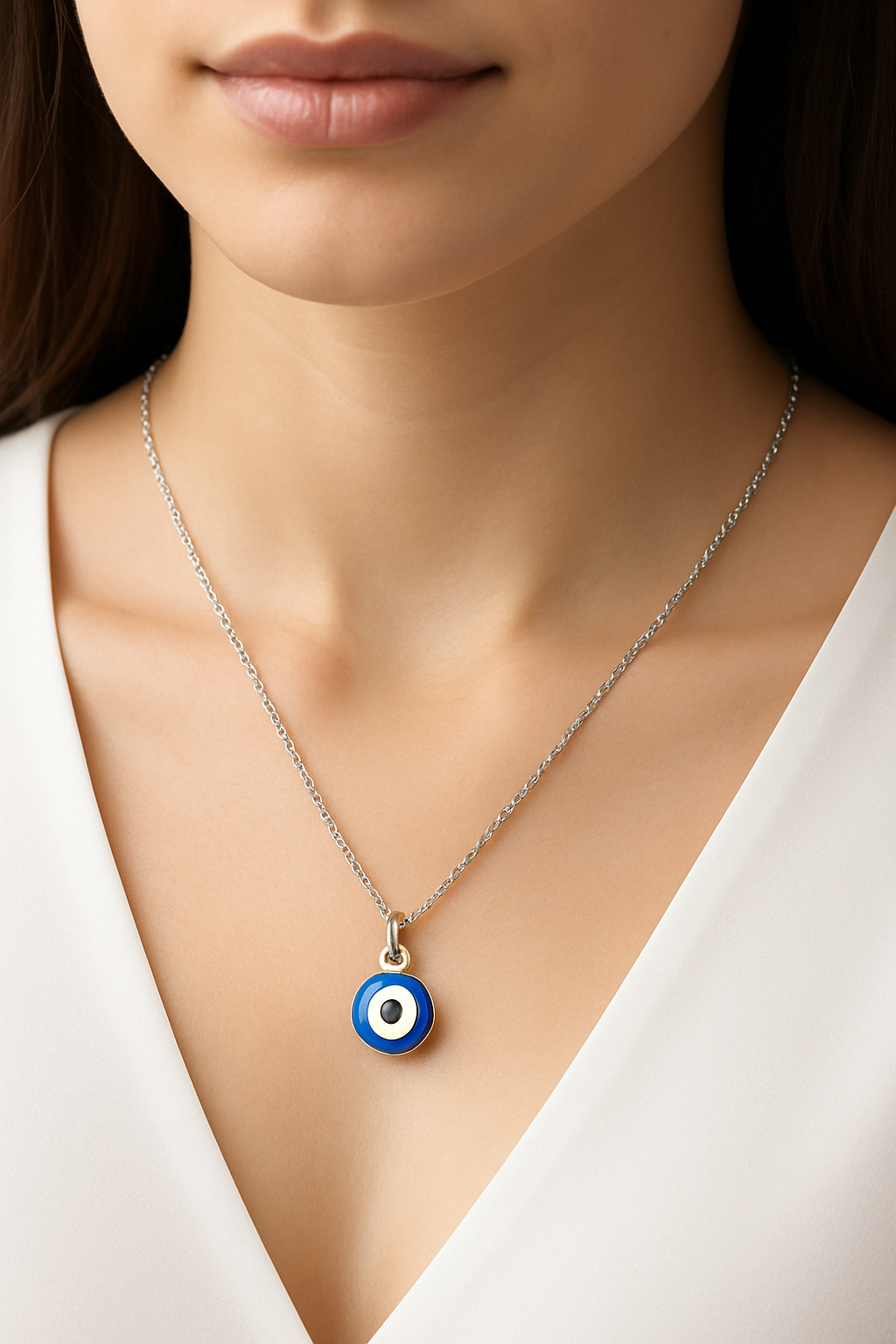 92.5 silver Evil Eye chain