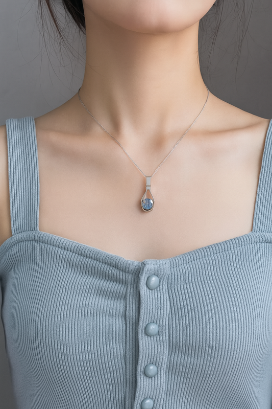 Pure 92.5 silver Blue female chain.