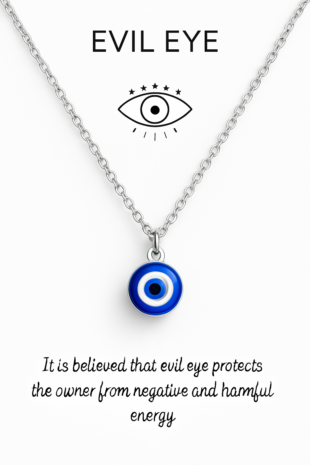 92.5 silver Evil Eye chain