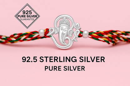 Rakhi in pure 92.5 hallmark silver