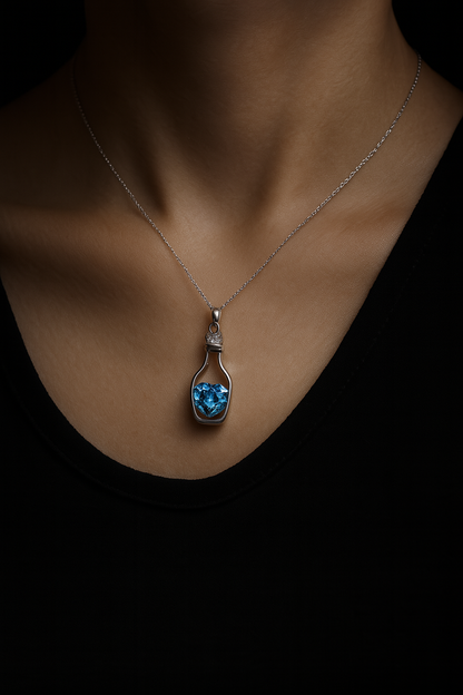 Pure 92.5 silver Blue female chain.
